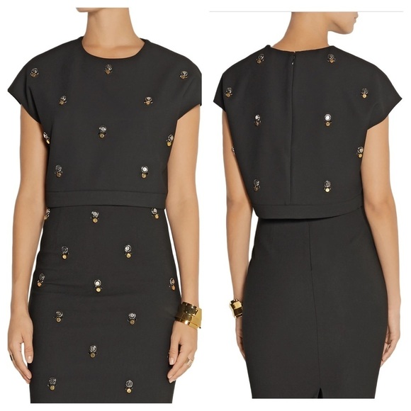 ELIZABETH AND JAMES Colton Embellished Crop Top, L - Picture 2 of 12